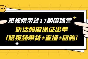 (6358期)短视频带货17期陪跑营 听话照做保证出单(短视频带货+直播+团购)赠1-16期