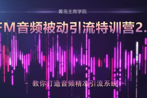 （1586期）黄岛主·FM音频引流特训营2.0：独家引流模式，单账号50W+播放量，轻松变现