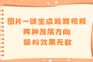 (8552期)图片一键生成跳舞视频,两种发展方向,吸粉效果无敌,