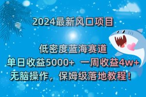 (8545期)2024最新风口项目 低密度蓝海赛道,日收益5000+周收益4w+ 无脑操作,保…