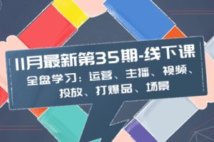 (8314期)11月最新-35期-线下课:全盘学习:运营、主播、视频、投放、打爆品、场景