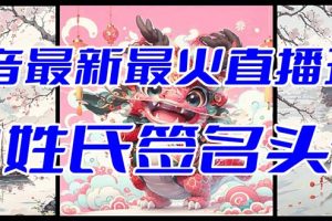 (8313期)抖音最新最火Ai姓氏签名头像直播玩法(含开播视频教程+头像AI自动生成软件)