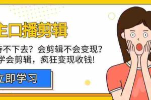 (9474期)博主-口播剪辑,自学坚持不下去?会剪辑不会变现?十天学会剪辑,疯狂收钱