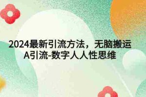 (9442期)2024最新引流方法,无脑搬运,A引流-数字人人性思维