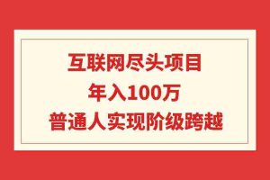 (9250期)互联网尽头项目:年入100W,普通人实现阶级跨越