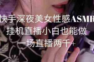 (9243期)快手深夜美女性感ASMR挂机直播,小白也能做,一场直播两千+