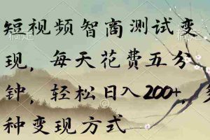 (9240期)短视频智商测试变现,每天花费五分钟,轻松日入200+,多种变现方式