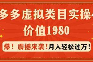 (9238期)拼多多虚拟类目实操4.0:月入轻松过万,价值1980