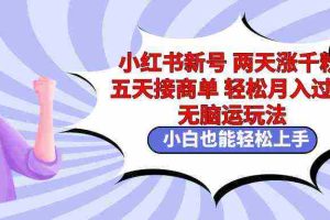 (9239期)小红书新号两天涨千粉五天接商单轻松月入过万 无脑搬运玩法 小白也能轻…