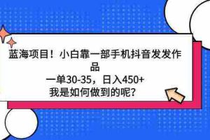 (9182期)蓝海项目!小白靠一部手机抖音发发作品,一单30-35,日入450+,我是如何…