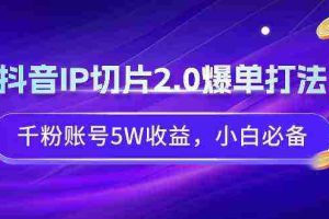 (9132期)抖音IP切片2.0爆单打法,千粉账号5W收益,小白必备