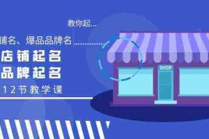 (9063期)教你起“爆店店铺名、爆品品牌名”,店铺起名,品牌起名(12节教学课)