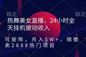 (9044期)热舞美女直播,24小时全天挂机被动收入,可矩阵 月入5W+隔壁卖2888热门项目