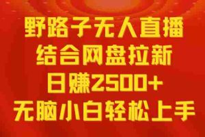 (9025期)无人直播野路子结合网盘拉新,日赚2500+多平台变现,小白无脑轻松上手操作