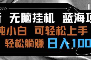 (9012期)最新无脑挂机蓝海项目 纯小白可操作 简单轻松 有手就行 无脑躺赚 日入1000+