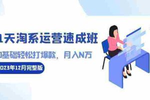 (8910期)21天淘系运营-速成班2023年12月完整版:0基础轻松打爆款,月入N万-110节课