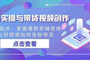 (8893期)剪辑实操与带货视频创作,从0起步,掌握爆款剪辑思维,让好视频加持涨粉…