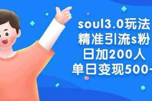 (8885期)soul3.0玩法精准引流s粉,日加200人单日变现500+