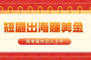 (8794期)短剧出海赚美金,简单操作日入上千