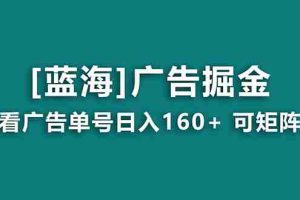 (8767期)【海蓝项目】广告掘金日赚160+(附养机教程) 长期稳定,收益妙到