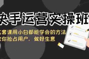 (8763期)快手运营实操班,这套课用小白都能学会的方法教你抢占用户,做好生意