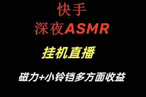 (8758期)快手深夜ASMR挂机直播磁力+小铃铛多方面收益