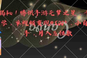 (8752期)全网揭秘!腾讯手游元梦之星,十分钟顶尖教学,单视频变现4500+月入5位数