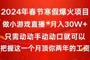 (8721期)2024年春节寒假爆火项目,普通小白如何通过小游戏直播做到月入30W+