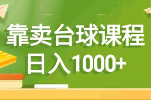 (8668期)靠卖台球课程,日入1000+