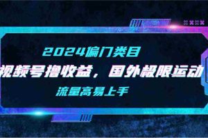 (9774期)【2024偏门类目】视频号撸收益,二创国外极限运动视频锦集,流量高易上手