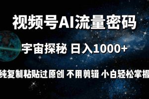 (9797期)视频号流量密码宇宙探秘,日入100+纯复制粘贴原 创,不用剪辑 小白轻松上手
