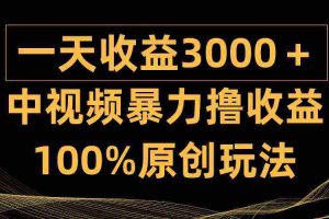 (9696期)中视频暴力撸收益,日入3000+,100%原创玩法,小白轻松上手多种变现方式