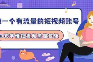 (9686期)做一个 有流量的短视频账号,3天学懂短视频流量逻辑(10节课)