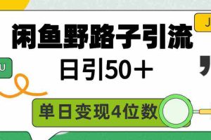 (9658期)闲鱼野路子引流创业粉,日引50+,单日变现四位数