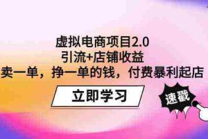(9645期)虚拟电商项目2.0:引流+店铺收益  卖一单,挣一单的钱,付费暴利起店