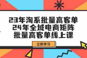 (9636期)23年淘系批量高客单+24年全域电商矩阵,批量高客单线上课(109节课)
