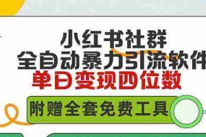 (9615期)小红薯社群全自动无脑暴力截流,日引500+精准创业粉,单日稳入四位数附…