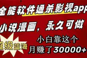(9603期)全能软件通杀影视app小说漫画,超级蓝海,小白靠这个月赚了30000+永久可玩