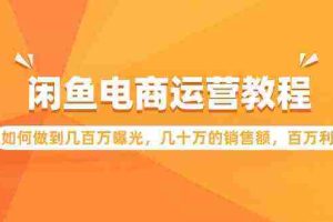 (9560期)闲鱼电商运营教程:如何做到几百万曝光,几十万的销售额,百万利润