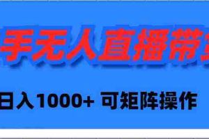 (9542期)快手无人直播带货,新手日入1000+ 可矩阵操作
