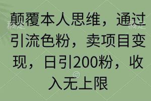 (9523期)颠覆本人思维,通过引流色粉,卖项目变现,日引200粉,收入无上限