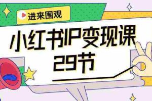 (10185期)小红书IP变现课:开店/定位/IP变现/直播带货/爆款打造/涨价秘诀/等等/29节
