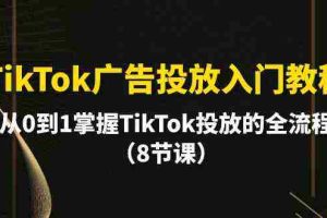 (10085期)TikTok广告投放入门教程,从0到1掌握TikTok投放的全流程(8节课)