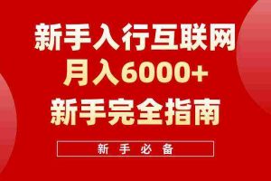 (10058期)互联网新手月入6000+完全指南 十年创业老兵用心之作,帮助小白快速入门