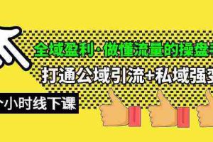 (10045期)全域盈利·做懂流量的操盘手,打通公域引流+私域强变现,约9个小时线下课