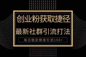 (10040期)创业粉捷径!最新被动引流方法大揭秘,实现每日100+精准引流