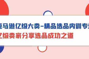 (10034期)亚马逊亿级大卖-精品选品内训专场,亿级卖家分享选品成功之道