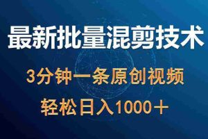 (9982期)最新批量混剪技术撸收益热门领域玩法,3分钟一条原创视频,轻松日入1000+