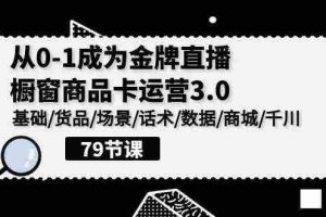 (9927期)0-1成为金牌直播-橱窗商品卡运营3.0,基础/货品/场景/话术/数据/商城/千川