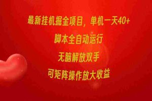 (9923期)最新挂机掘金项目,单机一天40+,脚本全自动运行,解放双手,可矩阵操作…